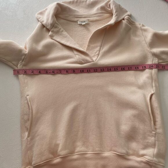 A.L.C. Blush Pink Collared Sweatshirt | Pullover Fleece Top Size XS - Picture 4 of 7